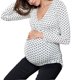 thumbnail image 3 of Camiseta de maternidad con cuello en V y manga larga con estampado de lactancia para mujer (tipo AL), 3 of 7