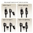 thumbnail image 2 of Cable Xtellar Usb A Tipo C Carga Rápida 240w En Espiral Para Coche Color Negro, 2 of 2
