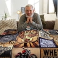 thumbnail image 3 of Cozy Biker's Dream Flannel Throw Blanket - Ultra Soft, Lightweight, Knitted Polyester Bedding with Vibrant Motorcycle & Inspirational Designs, 3 of 6