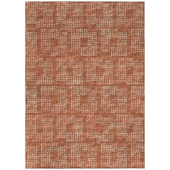 Eleanor Indoor/Outdoor Red Distressed 5' x 7'6" Non-Skid Area Rug