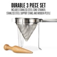 thumbnail image 2 of Weston Stainless Steel Cone and Pestle Set, 2 Quart Capacity, Dishwasher Safe, 1.9-Liter, Silver, 2 of 8
