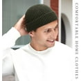 thumbnail image 2 of Unisex Wool Knit Cuff Short Fisherman Beanie for Men Women, Trawler Beanie Watch Hats Winter Caps (Army Green), 2 of 9