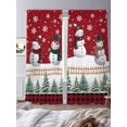 thumbnail image 3 of Red Snowman Christmas Sheer Curtains 84 Inch Length 2 Panels Set Window Treatments, Xmas Tree Snowflake Black Red Plaid Rod Pocket Semi Curtains for Living Room/Bedroom/Kitchen Décor, 104"W x 84"L, 3 of 7