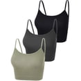 thumbnail image 1 of Camisola corta Boao para mujer deportiva, 3 unidades (S), negro/gris/verde, 1 of 6