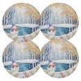 thumbnail image 3 of Round Grid Placemat ,One Sizex4, Round Placemat, PVC Plate Mat，15.4 Inch Non-Slip and Heat Resistant, Table Placemat, Dining Room Placemat Christmas Colored Hat Snowman, 3 of 7