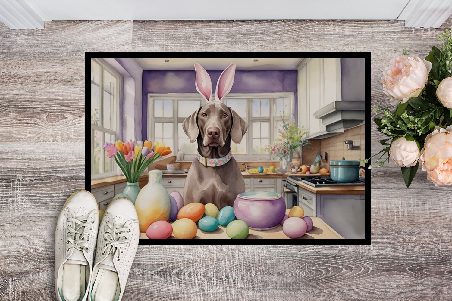 Decorating Easter Weimaraner Doormat 27 in x 18 in