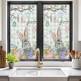 thumbnail image 2 of Easter Window Privacy Film, Spring Rabbit Colorful Eggs Tree Blue White Plaid Static Cling UV Sun Blocking Tint Film Heat Control Windows Films for Bedroom Bathroom, Window Stickers 17.7"x39.3", 2 of 7