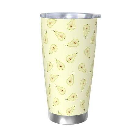 

Easygdp Green Pears 20oz Stainless Steel Vacuum Insulated Double Wall Travel Tumbler Durable Insulated Coffee Mug with Spillproof Lid-Without Straw