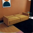 DHP Ivana MidCentury Wood Tufted Transitional Velvet Futon in Mustard