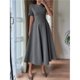 thumbnail image 5 of Vestido Midi de Fiesta de Invierno Elegante y Clásico para Mujer, con Cuello Redondo, Corta y Corte en A. Gris XL, 5 of 9