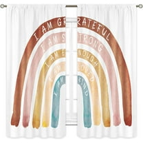 Kids Rainbow Curtains 42Wx63H Inch Rod Pocket Cute Boho Inspirational Quotes Bedroom Decor for Baby Girls Children Lovely Colorful Positive Words Art Printed Living Room Window Drapes 2 Panel