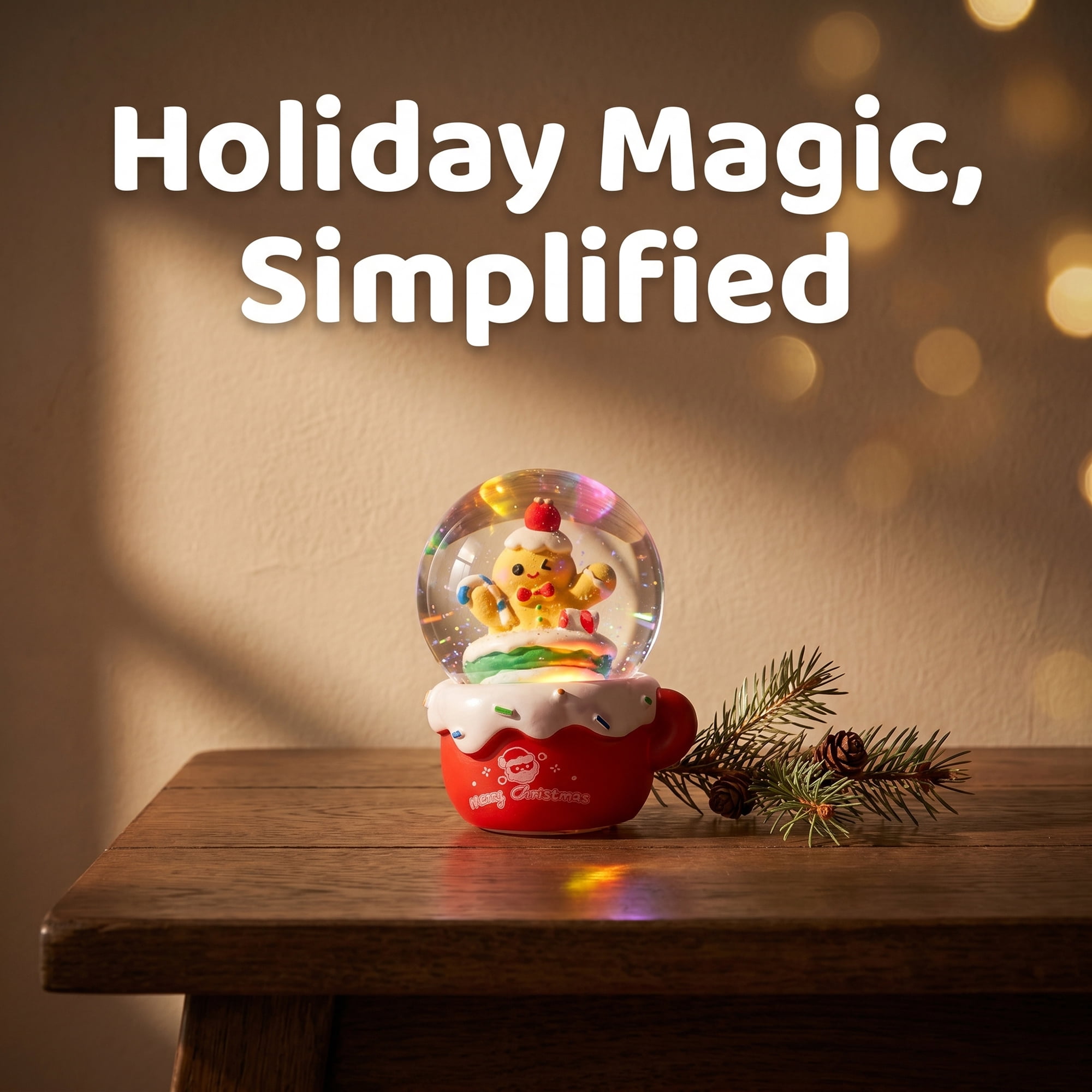 Unique Bargains Crystal Ball Shatterproof LED Glitter Snow Globe Red I 2.6" x 2.6" x 3.7"