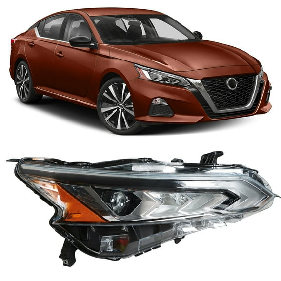 Chrome Housing Passenger Side Projector LED Headlight Assembly Replacement for 2019-2021 Altima