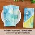 thumbnail image 5 of Iauyy Satin Napkins Set of 6- Blue-yellow Watercolor DIY Printing Decoration Cloth Napkin- Easy Care for Home/Party, 5 of 8