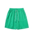 thumbnail image 2 of DDAPJ pyju Mens Solid Drawstring Shorts Elastic Waist Comfy Casual Athletic Shorts Breathable Lightweight Summer Beach Wide Leg Shorts with Pockets Green XL, 2 of 4
