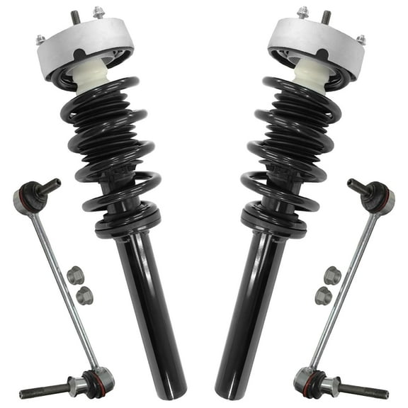 Detroit Axle - Front Struts Sway Bars for 2014-2018 BMW X5 2015-2019 X6 [Adaptive Drive] 2 Struts with Coil Spring Assembly 2 Sway Bar Links 2016 2017 Suspension Kit Replacement