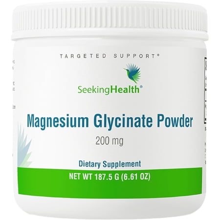 Seeking Health Magnesium Glycinate Powder  200 mg per Serving  Bioavailable Bisglycinate Chelate  Support Sleep and Relaxation  Natural Energy  Vegetarian (75 Servings)
