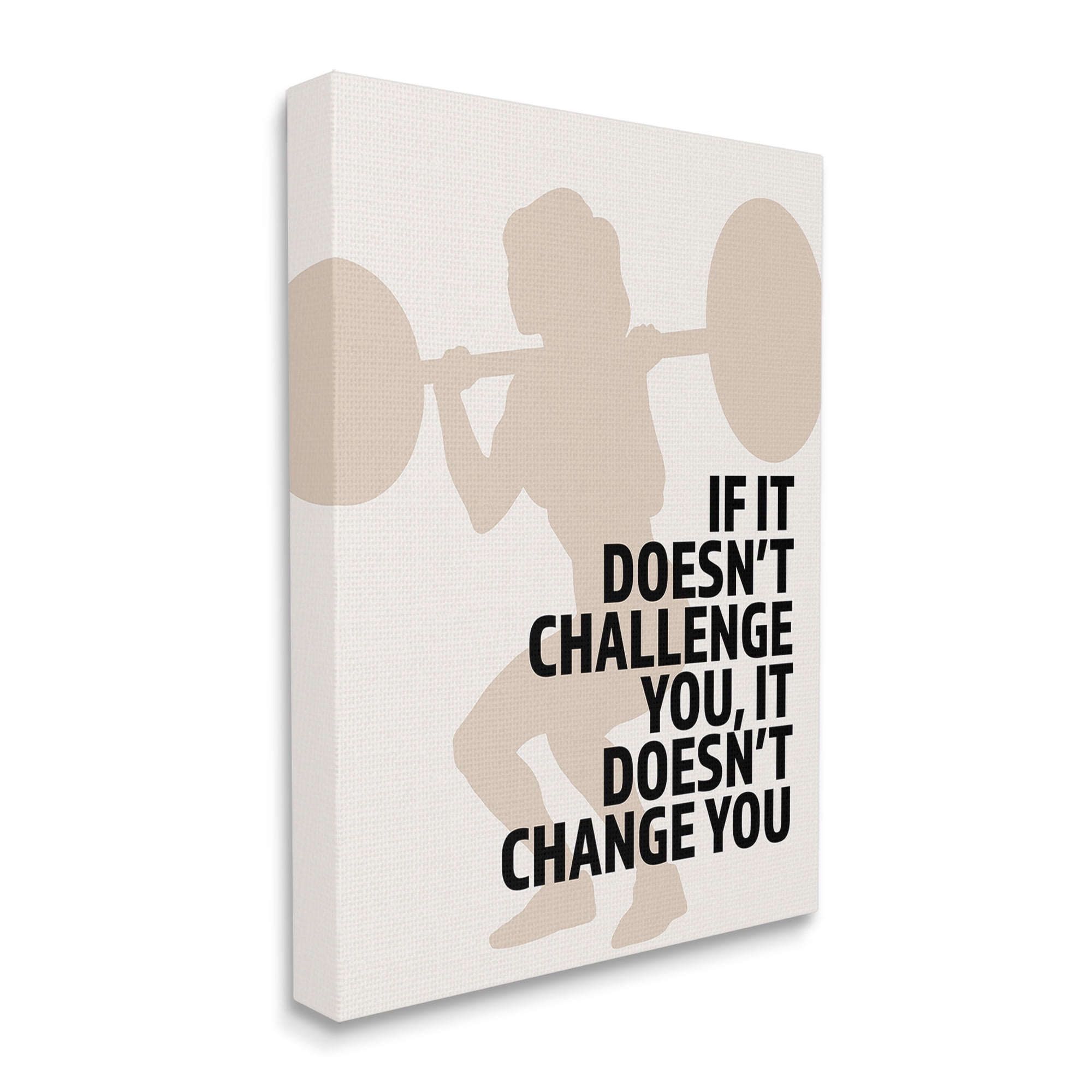 Stupell Industries Motivational Challenge Workout Inspirational Painting Gallery Wrapped Canvas Art Print Wall Art, 24 x 30