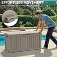 72 Gallon Outdoor Deck Box with Wheels, Pool Storage Box for Outdoor ...