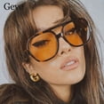 thumbnail image 2 of Tendencias Piloto Gafas de sol Mujer Vintage Amarillo Marca Diseñador Gafas de sol Mujer Gran tamaño Popular Gafas Gafas Sombras UV400 Tan Jianjun unisex, 2 of 2