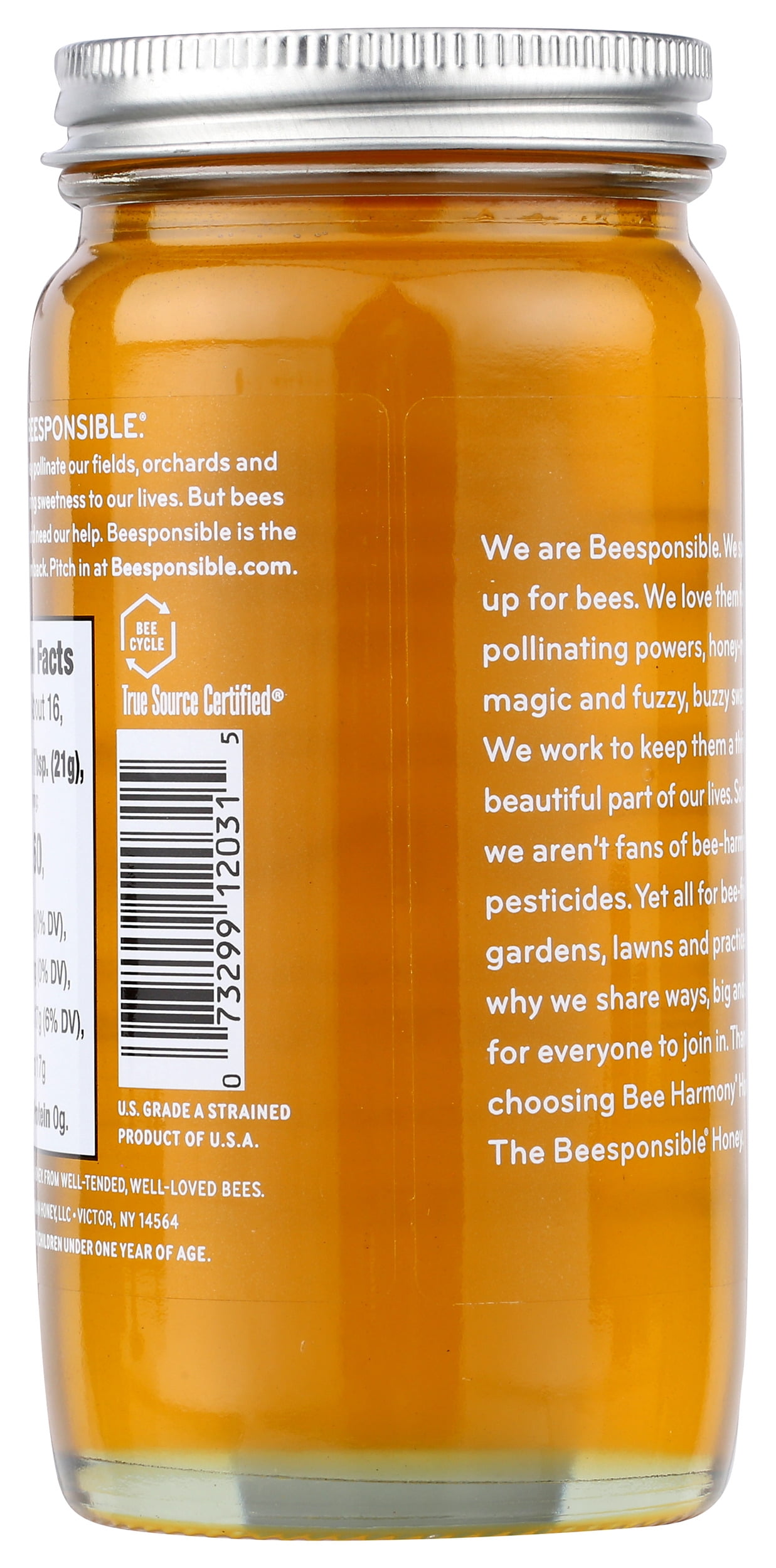 (Pack of 6), Bee Harmony Regional Raw Great Lakes Honey, 12 oz