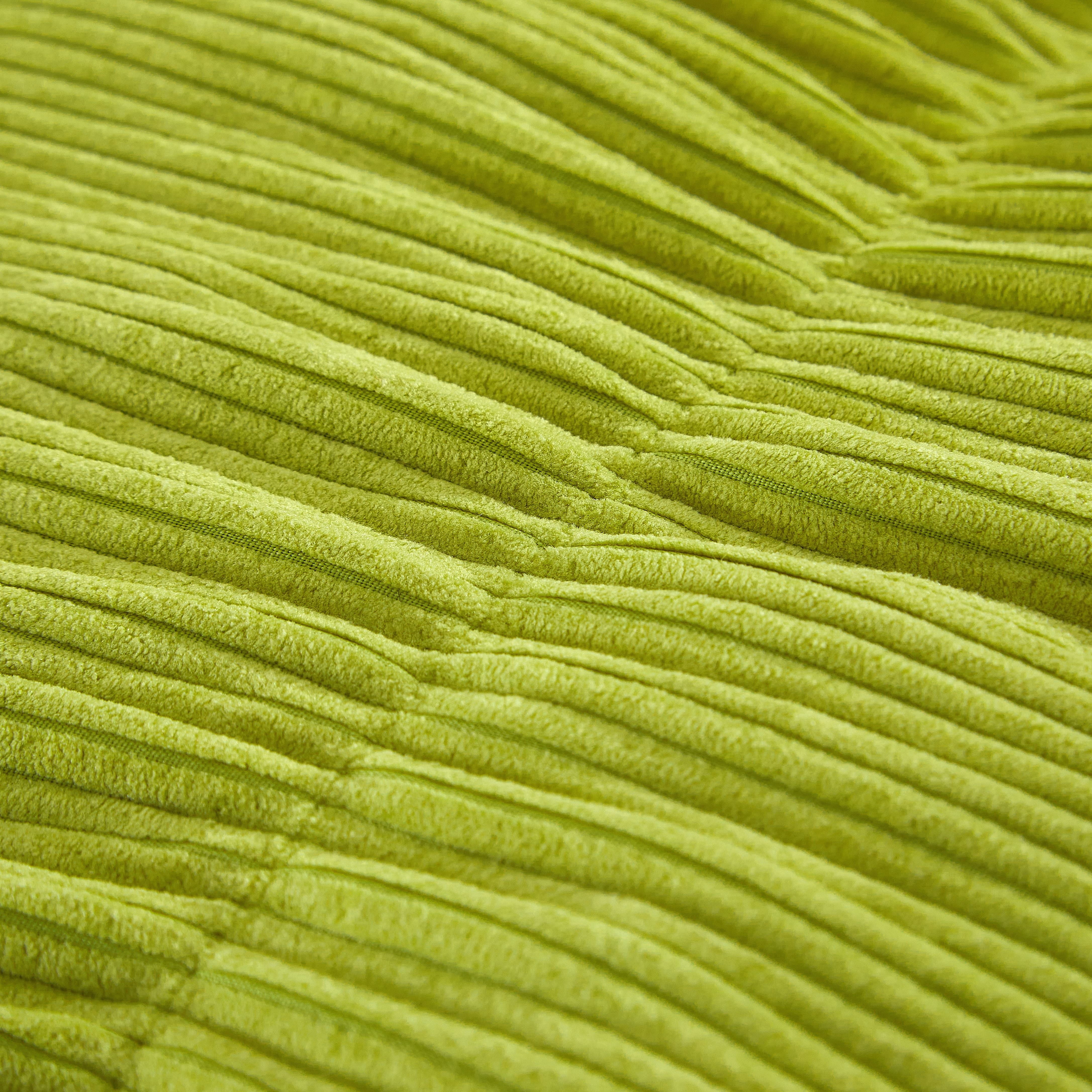 Mainstays Floor Cushion Decorative Pillow, Green Silk Ribbed Corduroy, 20 in x 20 in x 6 in