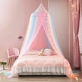 thumbnail image 3 of Bed Canopy for Girls, Rainbow Canopy for Bed, Princess Mosquito Net Play Tent for Kids, Hanging Bed Net Protection for Girls Room Decor (Rainbow), 3 of 3