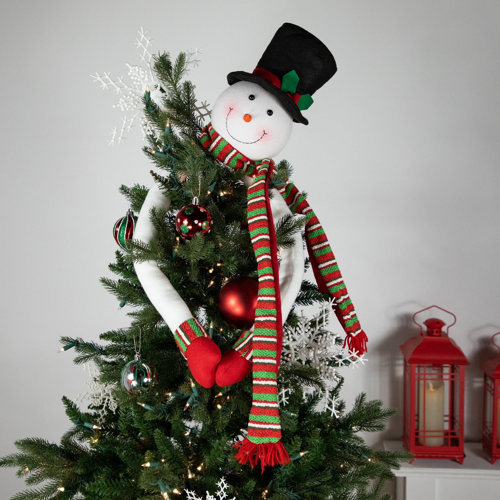 Northlight Plush Snowman Hugging Christmas Tree Topper - 45" - Unlit
