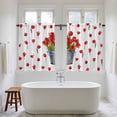 thumbnail image 4 of Red Tulip Flowers Kitchen Curtain for Berdoom Living Room Cafe 45 Inch Length, Spring Floral Vintage Drum Rustic Tiers Curtains Light Filtering Drapes Rod Pocket Window Treatment 2 Panels 52"Wx45"L, 4 of 8