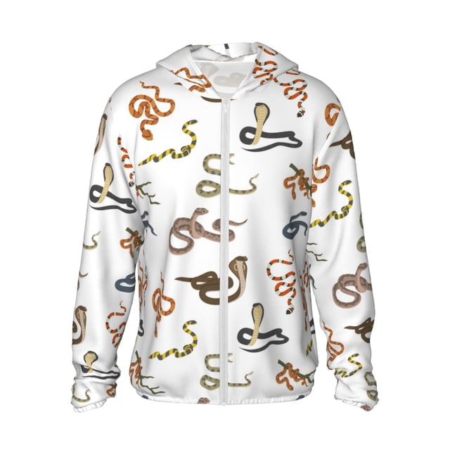 Fotbe Snake Chaqueta con Protección Solar UPF 50+ para Hombre y Mujer, Camisa con Capucha y Bolsillos-Medium