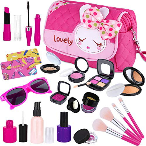 Girls Beauty Toys 15pc 3-10 Years Old Kid Girls Pretend Play Makeup Kit 
