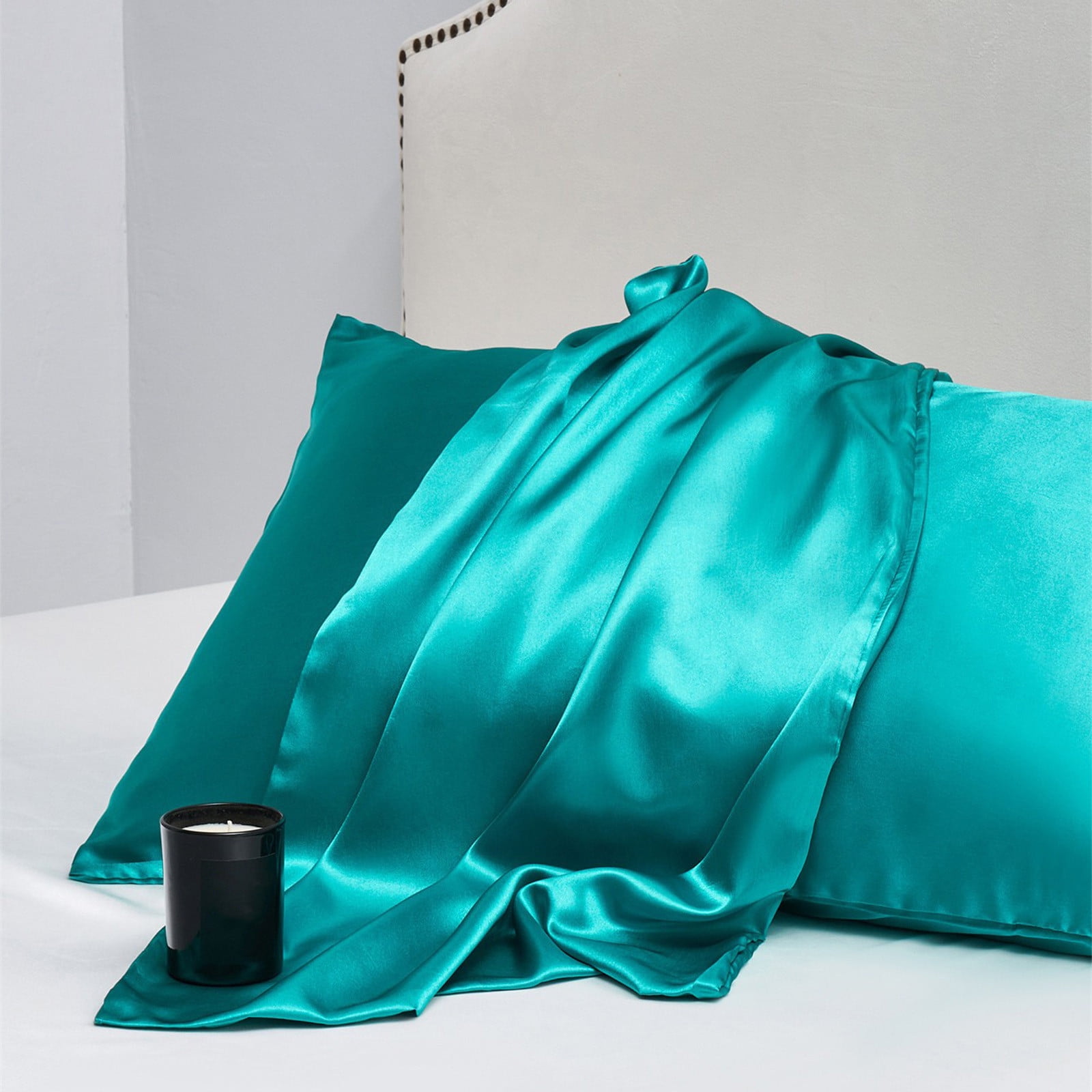 JilgTeok 3 Pcs Satin Silk Pillowcase Hair and Skin Friendly Standard Size 51x137cm with Hidden Zipper Soft Breathable Cool Pillow Covers for Sleeping