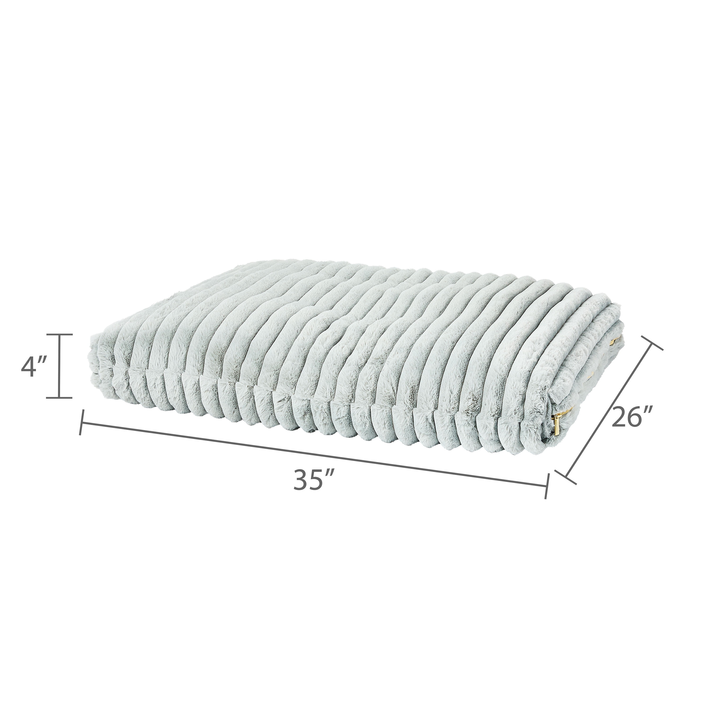 Vibrant Life Medium Ribbed Orthopedic Dog Bed, Gray, 35" x 26"