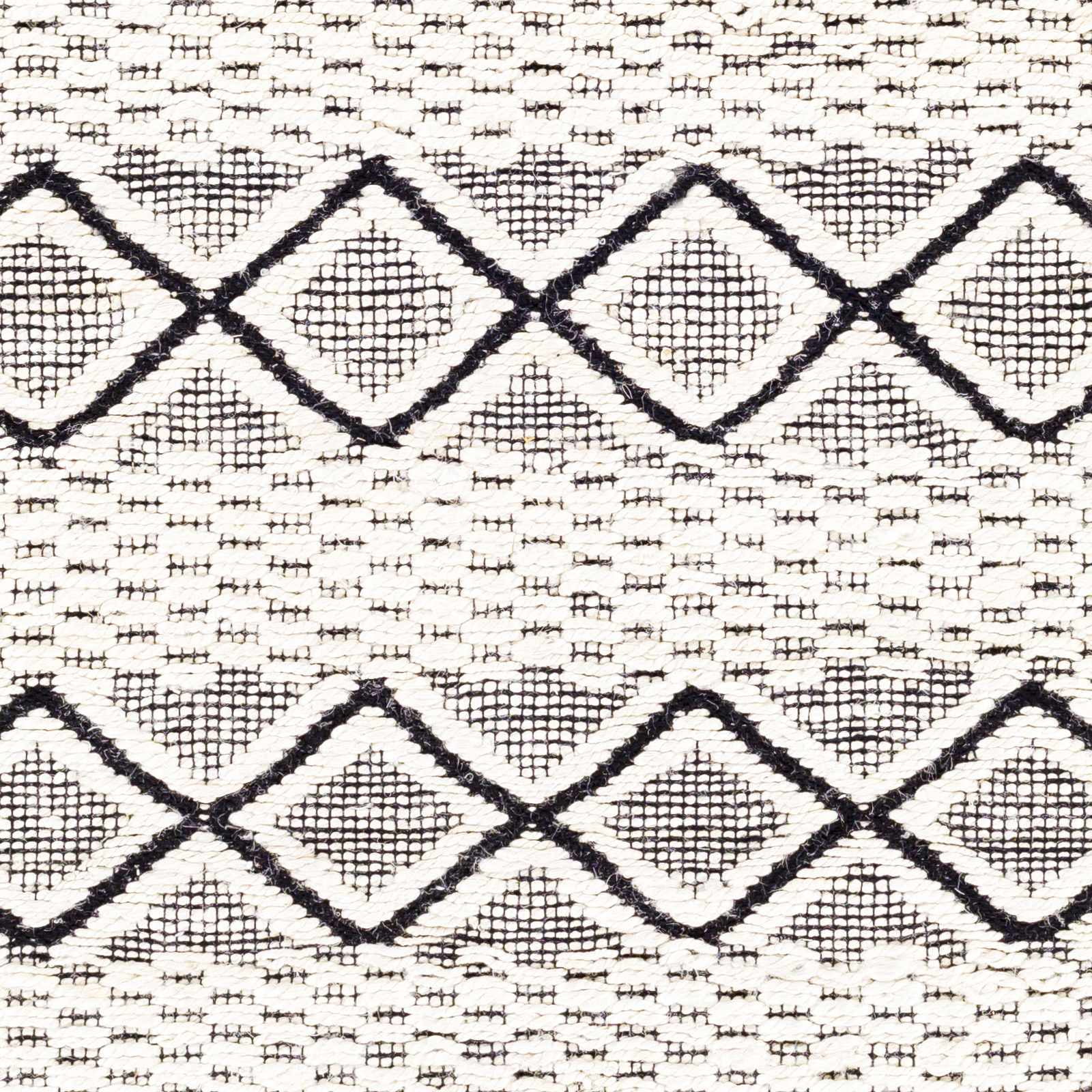 Hauteloom Mescal Jute Living Room, Bedroom Area Rug - Bohemian, Transitional - Cream, Black - 6' x 9'