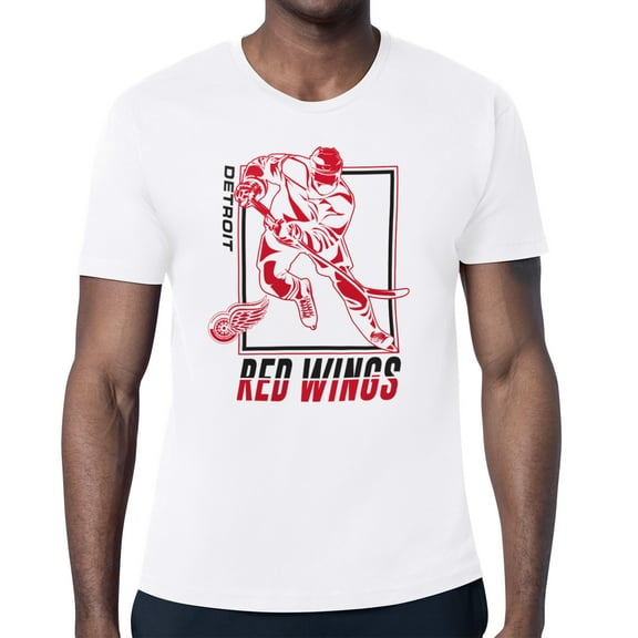 Men's Starter White Detroit Red Wings Player Grid T-Shirt