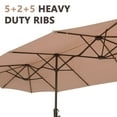 thumbnail image 4 of Ainfox 13ft Large Patio Umbrella,Outdoor Double-Sided Rectangle Market Heavy Duty Umbrellas without Base, Khaki, 4 of 8