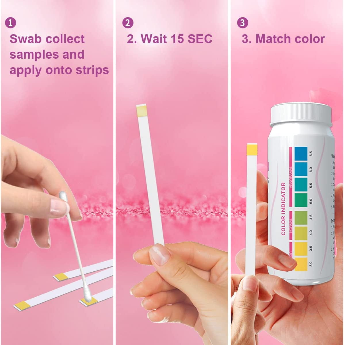 Vaginal pH Test Strips for Women (50 cnt), Feminine pH Test Strips for