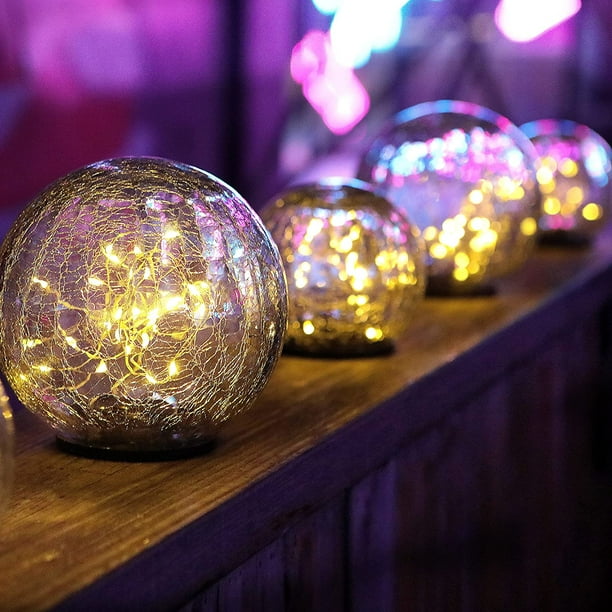 Solar Garden Light Crack Glass Ball Lights. Solar Lights Outdoor Garden Decorative .Walkway Solar Lights .for Garden Yard Lawm Outdoor Party