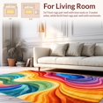 thumbnail image 2 of ODIKA 5'x7' Machine Washable Non-Slip Area Rug, Abstract Wave Plush for Modern Styling High Traffic Rug, Blue, 146144, 2 of 7