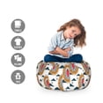 thumbnail image 2 of Cosmic Storage Toy Bag Chair, Tribal Hearts Mystic Sun Clouds Constellation Astrology Hippie Bohemian, Stuffed Animal Organizer Washable Bag, Small Size, Orange and Petrol Blue, by Ambesonne, 2 of 3