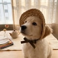 thumbnail image 3 of Dog Hats Breathable Straw Pet Sun Hat with Ear Holes Adjustable Summer Cat and Small Dog Sombrero Cute Pet Beach Hat for Outdoor Walks and Photoshoots, 3 of 4