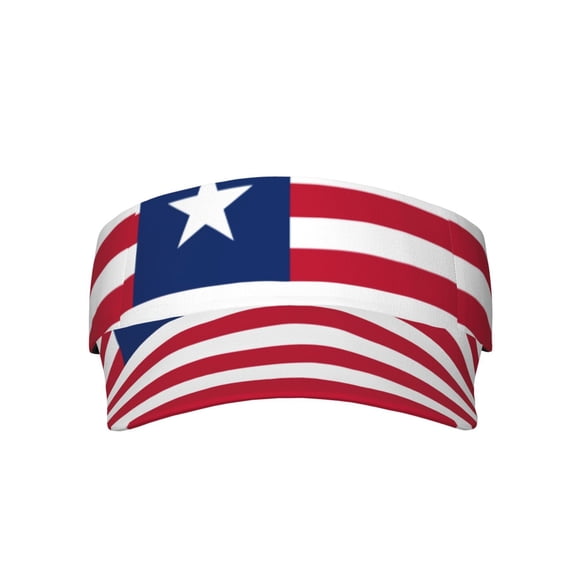 Flag Of Liberia Sports Sun Visor Hats Adjustable Sun Visor Caps For Women And Men