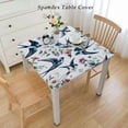 thumbnail image 2 of nygtbtfer Colorful Spring Floral Tablecloth, Fitted Table Cover with Elastic for Tables, Summer Botancial Watercolor Birds Table Cloth Outdoor Dinning Party  Tablecloths, 2 of 7