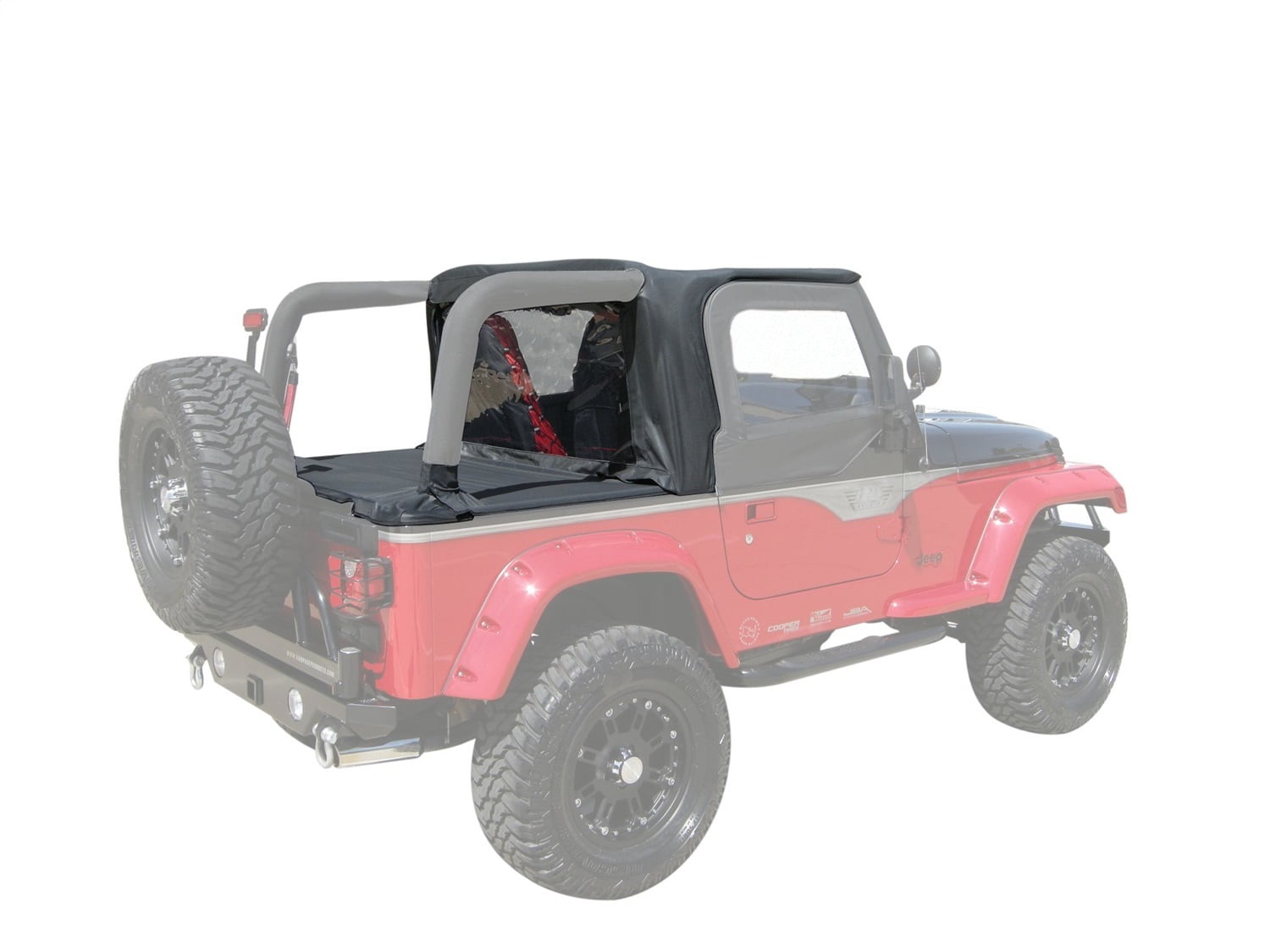 Rampage Products 994015 Cab Soft Top and Tonneau Cover for 1997-2002 Jeep  Wrangler TJ, Black Denim 