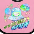 thumbnail image 4 of Inktastic Out of This World Nephew Cute Alien in Outer Space Boys Baby Bib, 4 of 4
