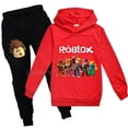 thumbnail image 2 of ROBLOX-Conjunto de ropa para niños pequeños, Sudadera con capucha y pantalones de dibujos animados, de 2 piezas chándal, disfraz de Cosplay, 2 of 4