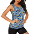thumbnail image 2 of KLL Cute Flat Fish Print Womens Tank Top Sleeveless Workout Tops Athletic Running Shirts Yoga Gym Clothes-Medium, 2 of 7