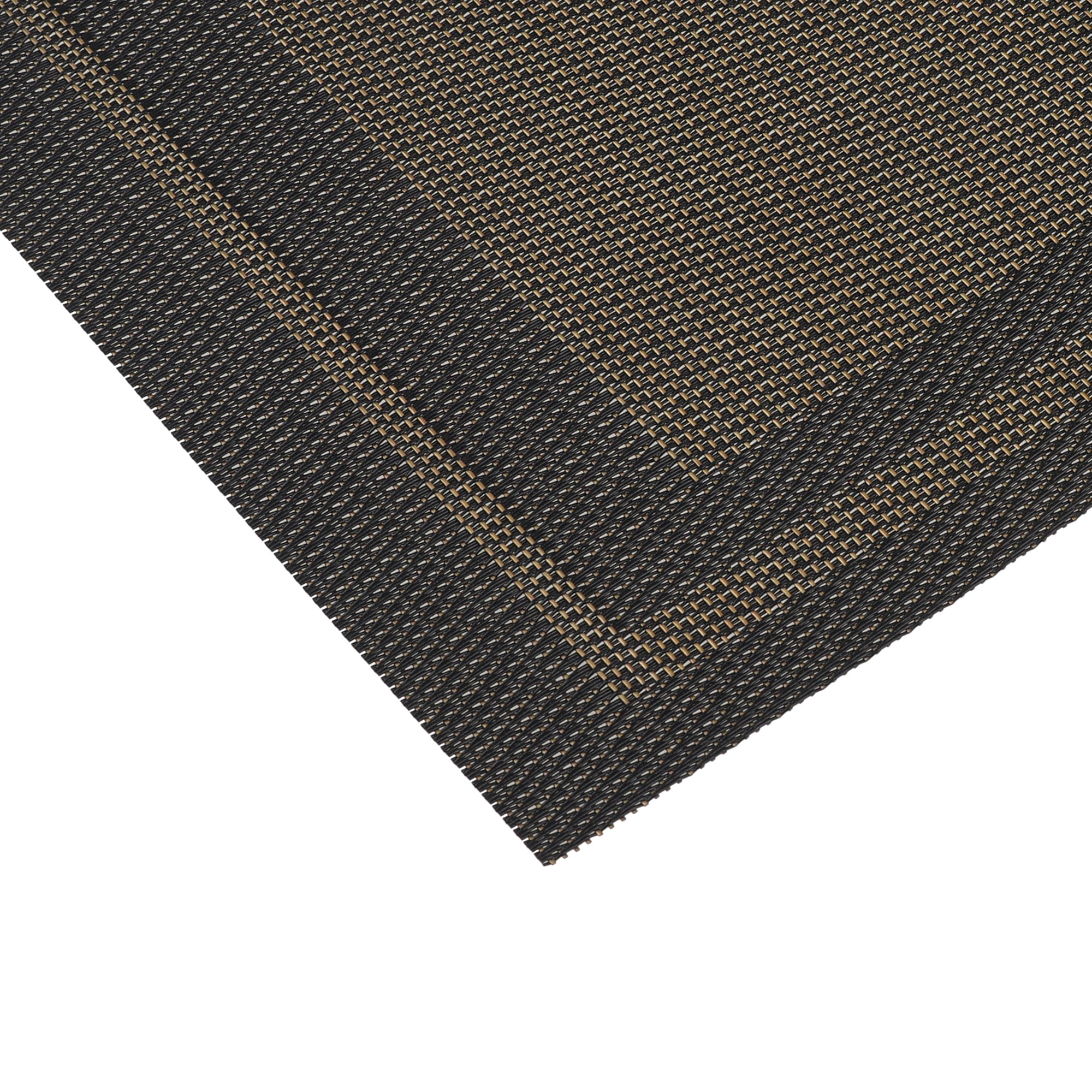 Unique Bargains Set of 6 Heat-resistant Washable Modern Polyvinyl Chloride Placemats Black 18x12 Inch
