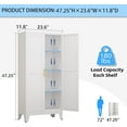 thumbnail image 2 of Hyxoo Metal Pantry Storage Cabinet, Kitchen Storage Cabinets with Adjustable Feet and Shelves, Metal Pantry Cabinet for Kitchen, Living Room, Laundry Room and Dinning Room (2door-White), 2 of 9