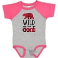 thumbnail image 3 of Inktastic Plaid Bear Wild and 1 with Arrow Boys or Girls Baby Bodysuit, 3 of 5